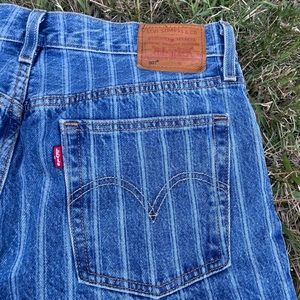 striped Levi straight leg jeans